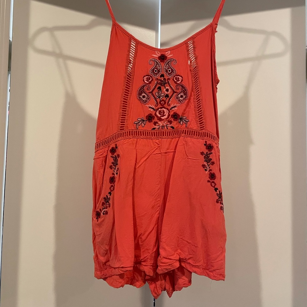 Romper with embroidered detail